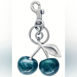 Cherry Keychain Marble/Bowling Ball Metallic Sparkle Shiny Resin Bag Accessory